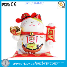 Holding Gold Ingot Festive Lucky Cat Money Bank